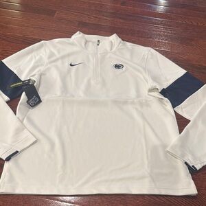 Nike Penn State White and Navy Quarter-Zip Pullover